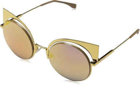 fendi ff 0177 s 001 53oj yellow gold|Fendi Eyeshine Yellow Orange Mirror Cat Eye Ladies .